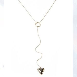 Karen London pyrite lariat necklace